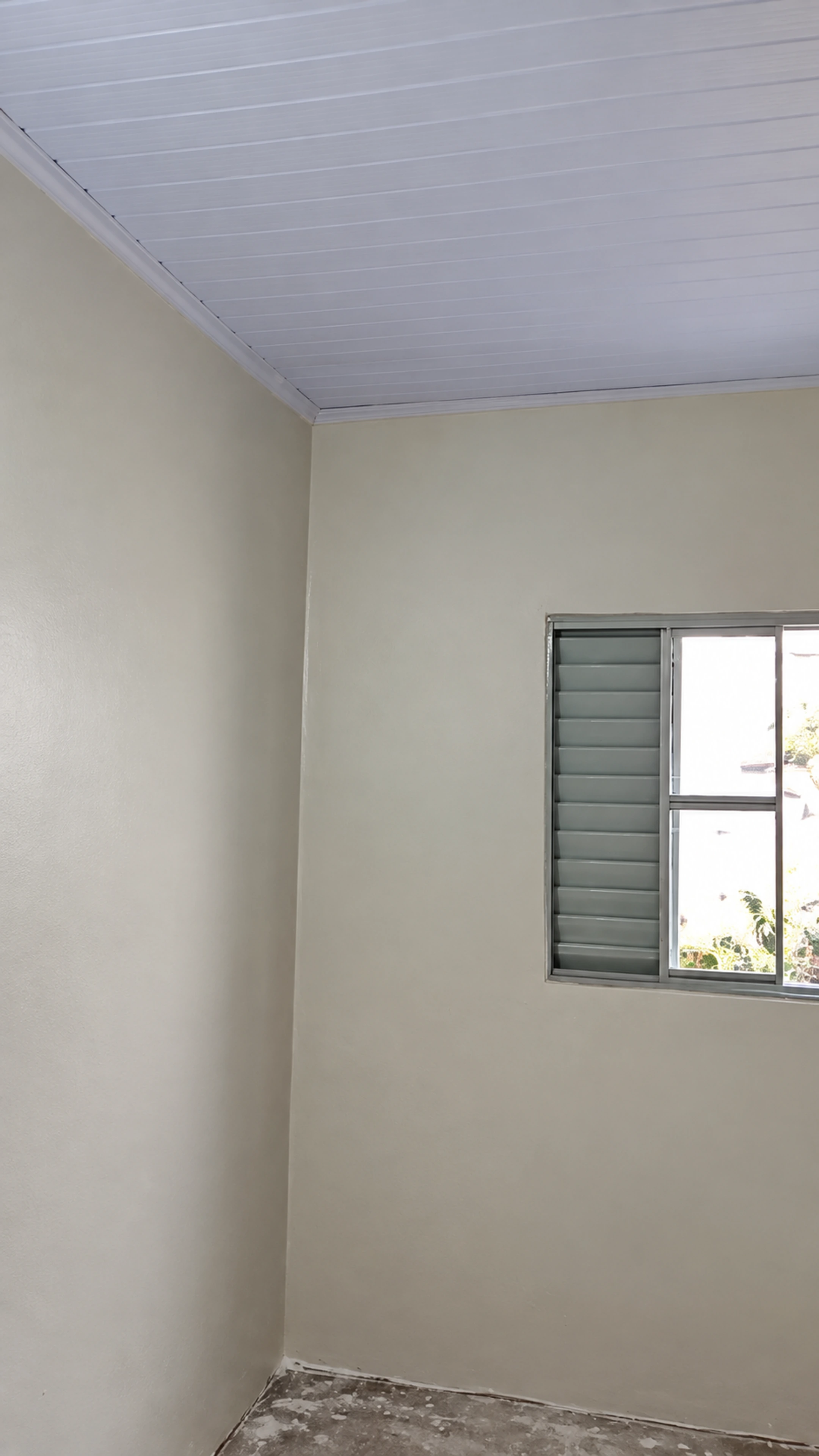 Depois: Parede Nivelada e Pintada
